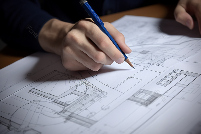 绘制施工工程设计图纸特写摄影真实,高清,摄影图,摄影图片,图片大全,摄影图免费下载